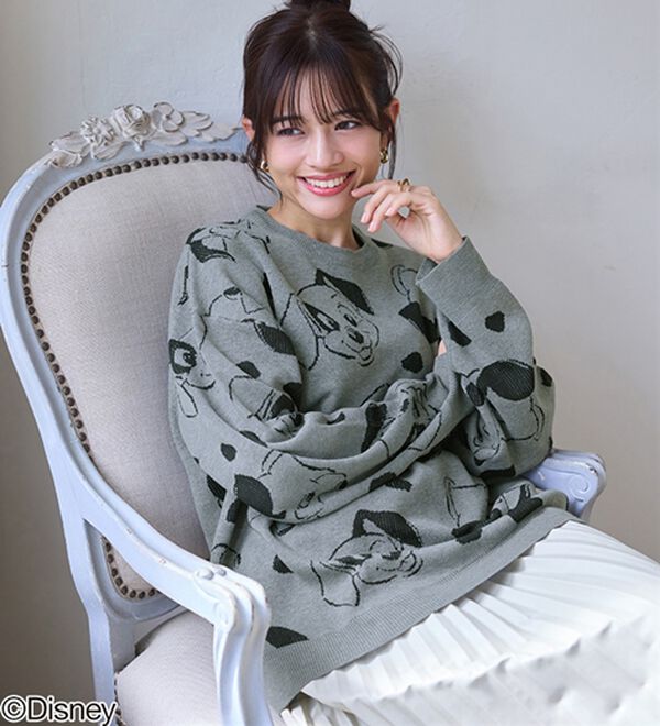 BELLUNA（ベルーナ）の「＜Ｄｉｓｎｅｙ＞【１０１匹ワンちゃん】総柄ジャカードゆったりセーター（ニット・セーター）」｜詳細画像