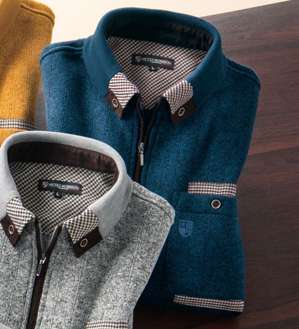 「＜ニコル　モリソン＞こだわりの暖か衿裏起毛トレーナー（メンズトレーナー）」｜ネイビー