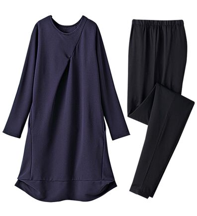 LAVIENNE（ラヴィエンヌ）の「【２点セット】＜旅とも＞２点セットコクーンチュニック（カットソーワンピース）」