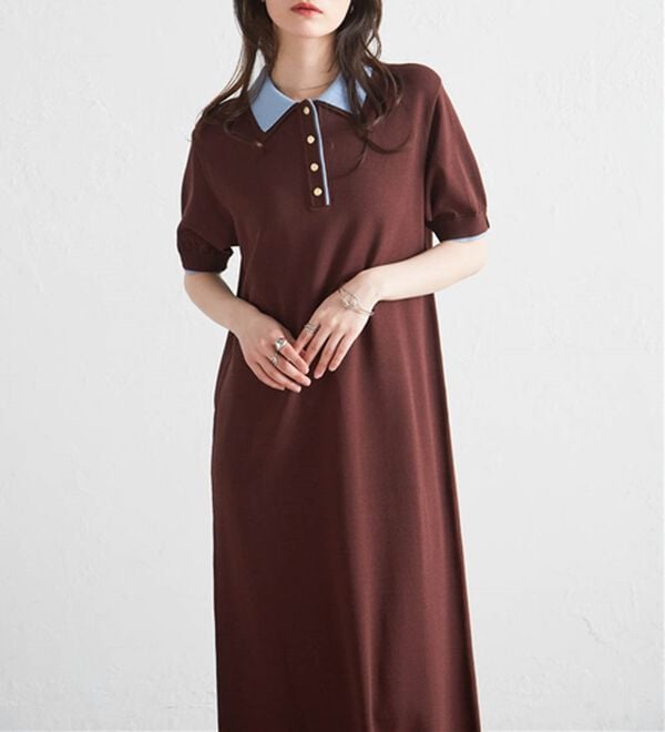 RANAN（ラナン）の「ダブルカラーポロニットワンピース（その他ワンピース）」｜詳細画像