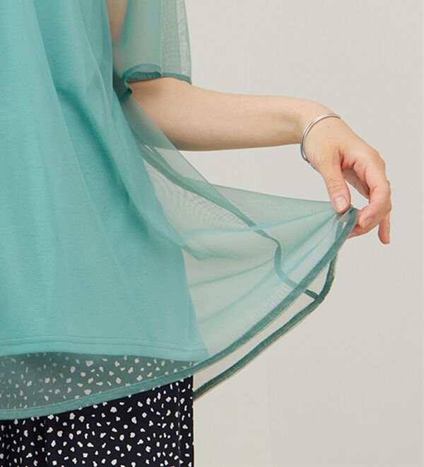 BELLUNA（ベルーナ）の「ふわり涼やか！チュール重ねチュニック（チュニック）」｜詳細画像