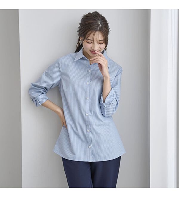 BELLUNA（ベルーナ）の「【選べる袖丈】洗える！ストレッチイージーケアシャツ（シャツ）」｜詳細画像