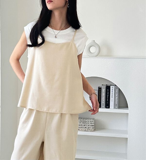 GeeRA（ジーラ）の「セットアップ風キャミソールサロペット（オールインワン）」｜詳細画像