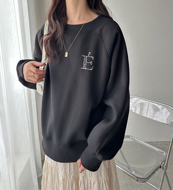 GeeRA（ジーラ）の「ビジューワッペンボートネックスウェット（カットソー）」｜詳細画像