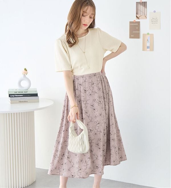 alotta（アロッタ）の「楽キレイ異素材ドッキングワンピース（ドッキングワンピース）」｜詳細画像