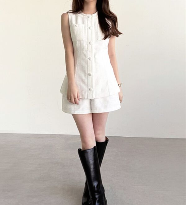 GeeRA（ジーラ）の「サマーツイードショートパンツ（その他パンツ）」｜詳細画像