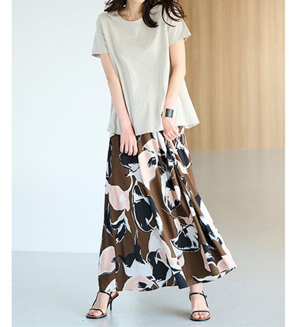 RANAN（ラナン）の「ボタニカル柄フレアーロングスカート（ロングスカート）」｜詳細画像