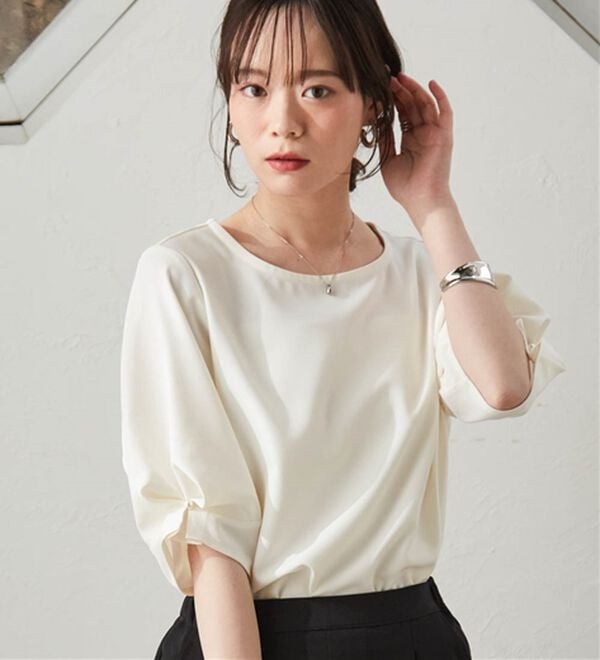RANAN（ラナン）の「【ひんやり】袖タックデザインきれい見えブラウス（ブラウス）」｜詳細画像