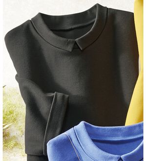 ルフラン（ルフラン）の「抗菌防臭衿つきコットン１００％プルオーバー（カットソー）」｜チャコール