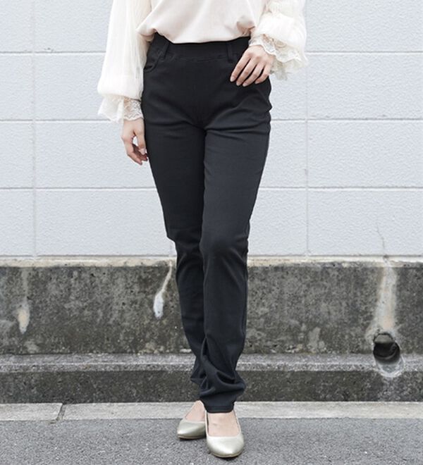 A HAPPY MARILYN（アハッピーマリリン）の「魔法のレギンスパンツ　ビューティーコットン（スリム・スキニーパンツ）」｜ブラック