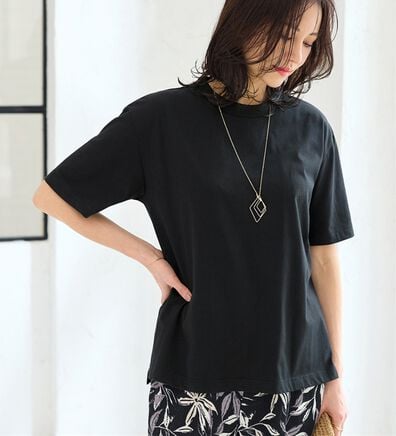 BELLUNA（ベルーナ）の「【汗ジミ対策◎】＜エアリーアイスコットン＞オーバーサイズＴシャツ【選べる袖丈】（カットソー）」