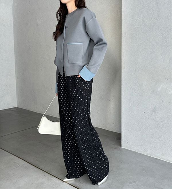 GeeRA（ジーラ）の「セルフカットセミワイドプリーツパンツ（フルレングスパンツ）」｜詳細画像