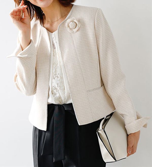 GeeRA（ジーラ）の「【入卒式/セレモニー】ツイード着回し５点セットスーツ　２ジャケット＆パンツ＆ワンピ（その他スーツ）」｜詳細画像