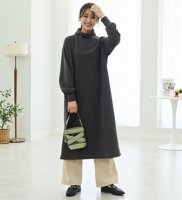 BELLUNA（ベルーナ）の「あったかキレイ！大人のこだわりワンピース（カットソーワンピース）」｜詳細画像