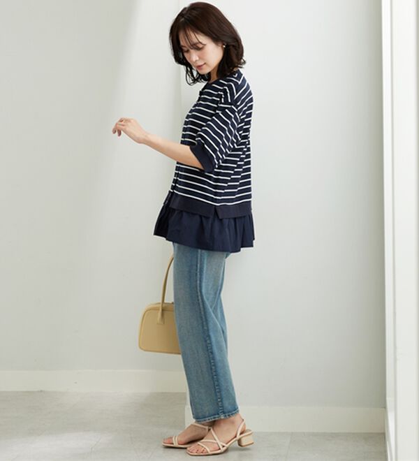 BELLUNA（ベルーナ）の「異素材切替ボタン使いカーディガン（その他カーディガン）」｜詳細画像