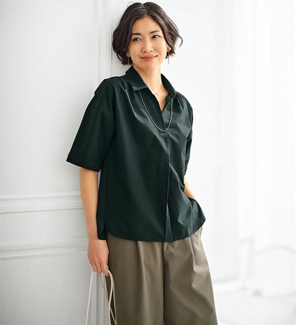 BELLUNA（ベルーナ）の「エアリーサッカー素材ワイドパンツ（ワイドパンツ・ガウチョ）」｜詳細画像