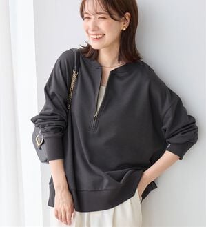 Viola e Viola（ヴィオラ エ ヴィオラ）の「抜け感！ハーフジップ大人スウェット（トレーナー・スウェット）」｜詳細画像