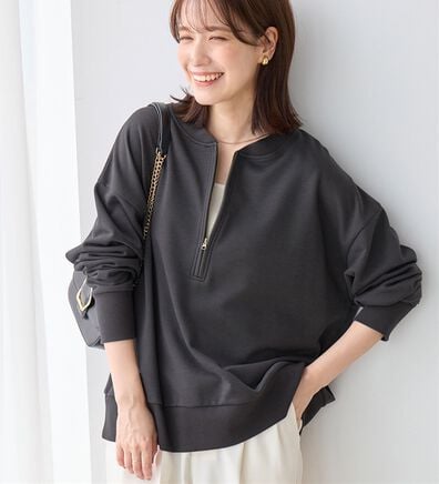 Viola e Viola（ヴィオラ エ ヴィオラ）の「抜け感！ハーフジップ大人スウェット（トレーナー・スウェット）」