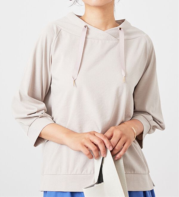 BELLUNA（ベルーナ）の「ヒンヤリ綿混ワイドネックプルオーバー（カットソー）」｜詳細画像