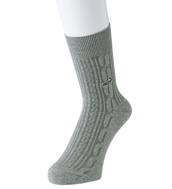 「【５足組】＜クロコダイル＞オシャレな編み柄ソックス（メンズ靴下・タイツ）」｜詳細画像