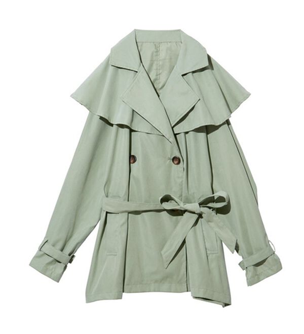 GeeRA（ジーラ）の「ポンチョデザイントレンチ風コート（ハーフコート）」｜詳細画像
