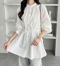GeeRA（ジーラ）の「ウエストタックリボンシャツチュニック（チュニック）」