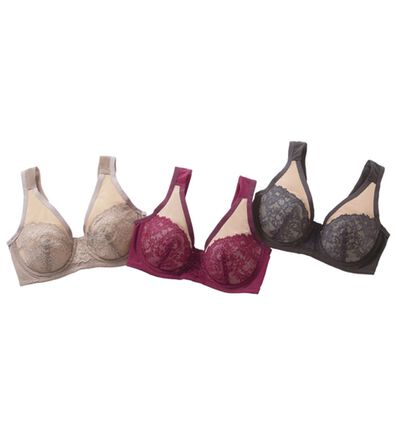 LAVIENNE（ラヴィエンヌ）の「【３色組】細見えが叶うフルカップブラ（ブラジャー）」