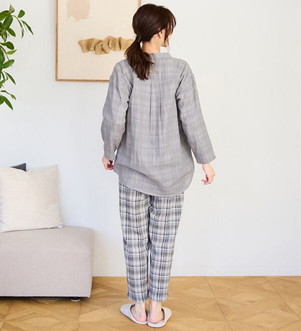 LAVIENNE（ラヴィエンヌ）の「【オーガニックコットン使用】綿１００％Ｗガーゼのルームパジャマ（パジャマ・ルームウェア）」｜詳細画像