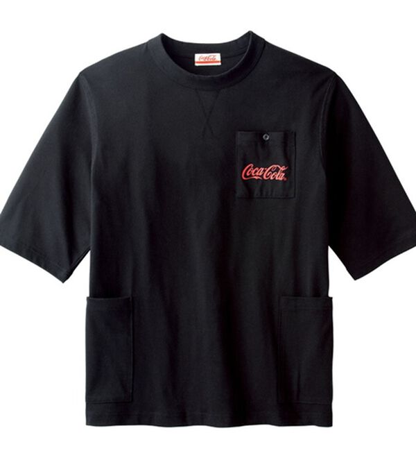 「＜コカ・コーラ＞接触冷感多ポケットＴシャツ（メンズＴシャツ）」｜ブラック