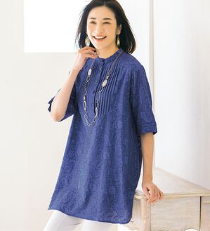 ルフラン（ルフラン）の「ジャカード素材の切替チュニック（チュニック）」｜詳細画像