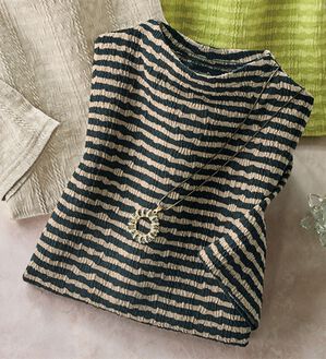 ルフラン（ルフラン）の「涼やかジャカード柄プルオーバー（カットソー）」｜黒系