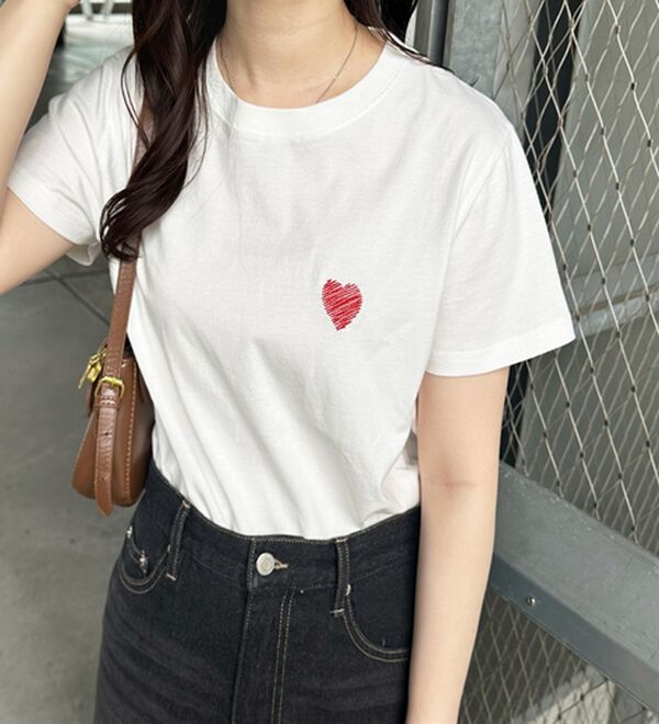 GeeRA（ジーラ）の「綿１００％アソート１ポイント刺しゅうＴシャツ（カットソー）」｜詳細画像