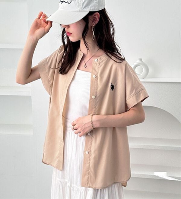 GeeRA（ジーラ）の「【ＵＳ．ＰＯＬＯ．ＡＳＳＮ】フレンチスリーブシャツ（シャツ）」｜詳細画像