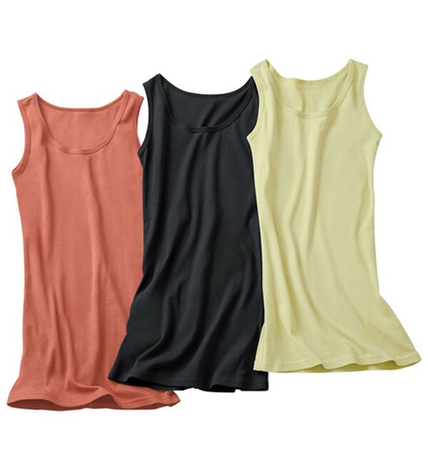 LAVIENNE（ラヴィエンヌ）の「【５色組】下着に見えない！綿１００％アースカラータンク（肌着・インナーウェア）」｜詳細画像