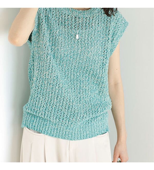 トップス nannn セール】半袖メッシュニットトップス（ニット/セーター）｜NANEA