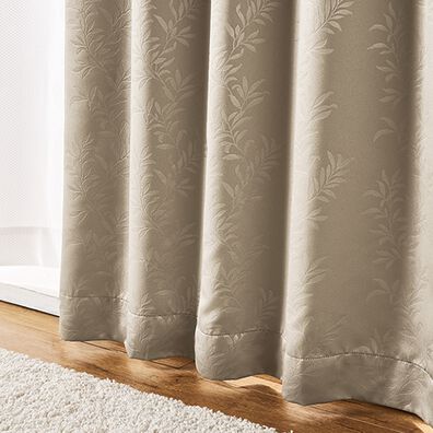 「簡単！素敵にコーディネート遮光＆機能レースカーテン「リーフ」（ドレープカーテン）」