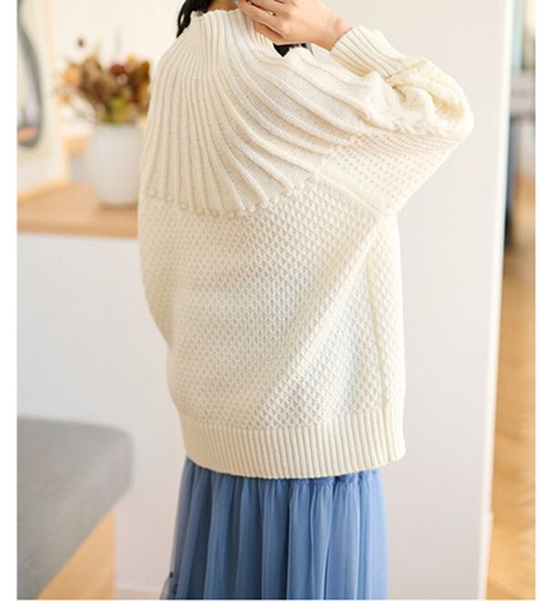 RANAN（ラナン）の「ハイネック求心柄ロング丈ニット（ニット・セーター）」｜詳細画像