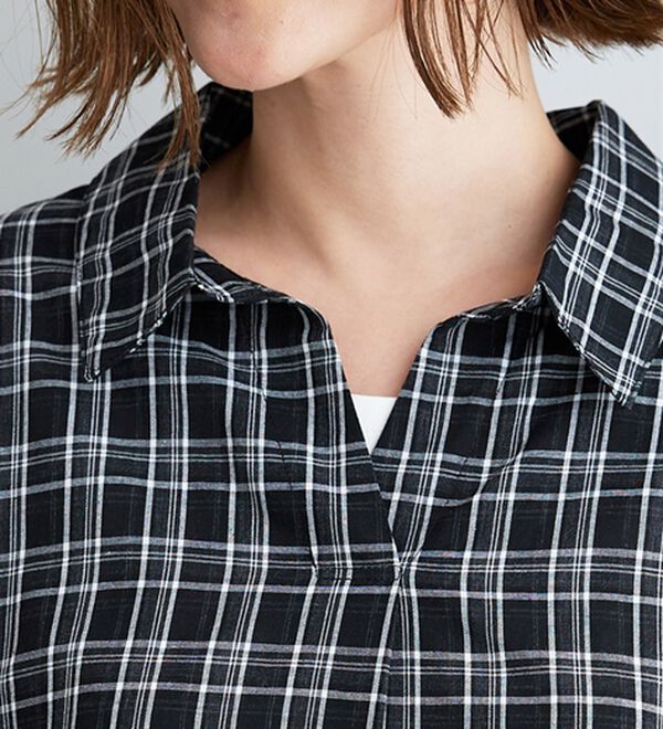 BELLUNA（ベルーナ）の「袖タックデザインスキッパーシャツ（シャツ）」｜詳細画像