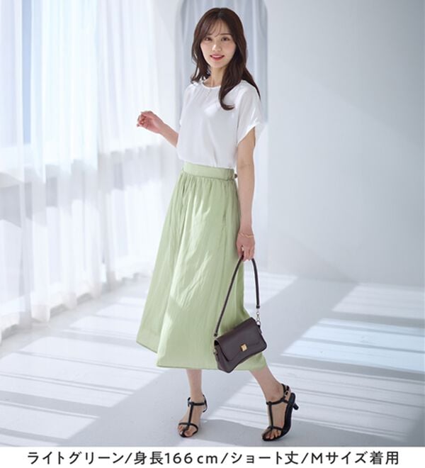 alotta（アロッタ）の「【選べる２丈】さらっと上品！サテンワイドパンツ（ワイドパンツ・ガウチョ）」｜詳細画像