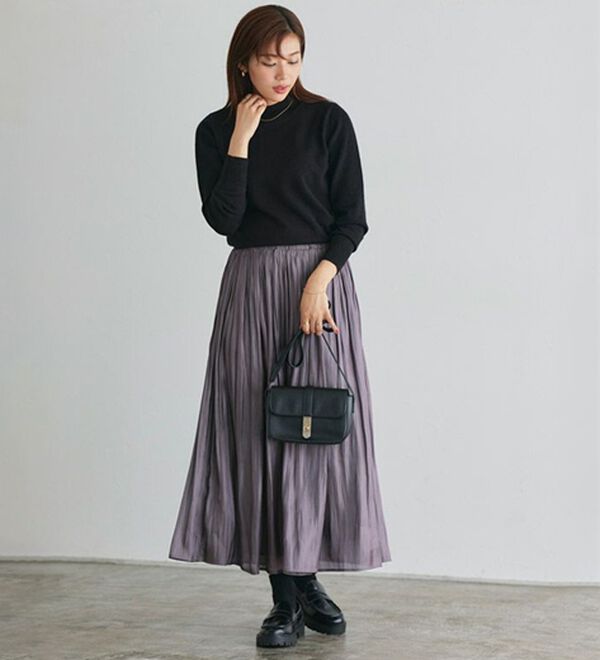 Pierrot（ピエロ）の「【Ｍ～３Ｌ】プレミアムカシミヤタッチハイネックニット（ニット・セーター）」｜詳細画像