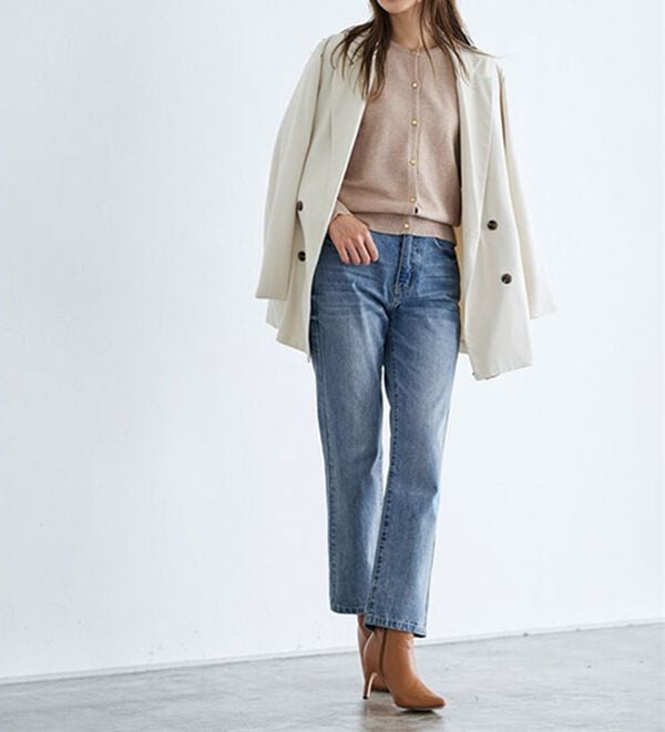 Pierrot（ピエロ）の「【選べる丈】ハイウエストストレートデニム（フルレングスパンツ）」｜詳細画像