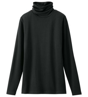 LAVIENNE（ラヴィエンヌ）の「もっとあったか！肌側綿タートルネックプルオーバー（肌着・インナーウェア）」｜ブラック