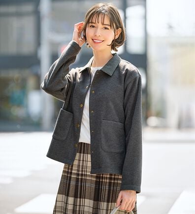 BELLUNA（ベルーナ）の「やわらかウール調素材衿付ジャケット（その他ジャケット）」