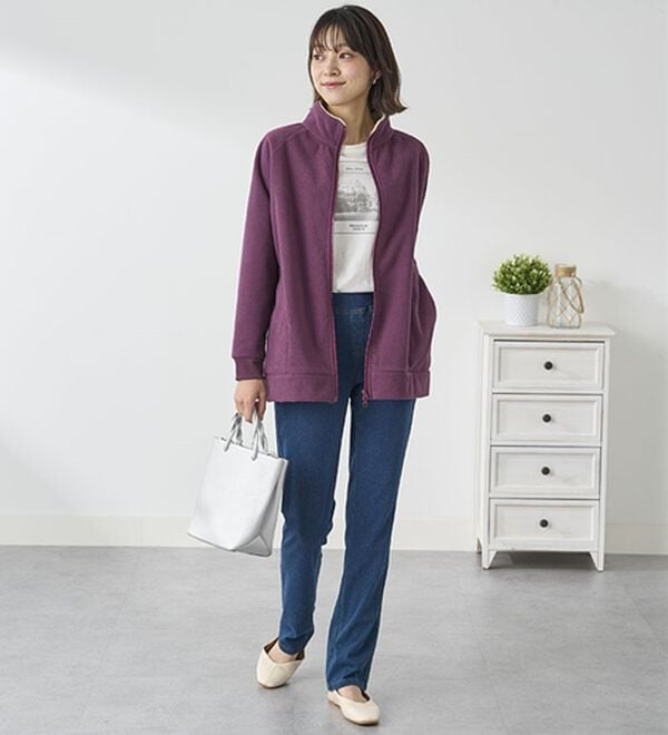 BELLUNA（ベルーナ）の「【選べる裏側】ぐん伸びニットデニムパンツ（フルレングスパンツ）」｜詳細画像