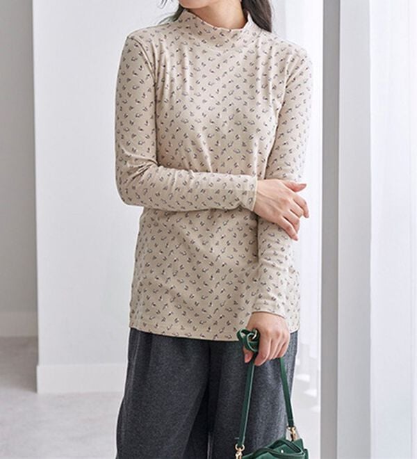 BELLUNA（ベルーナ）の「【選べる衿】肌に優しい綿１００％暖か発熱素材プルオーバー＜ベルホット　コットン＞（カットソー）」｜詳細画像