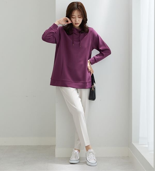 BELLUNA（ベルーナ）の「【新色追加】ワイドネックサイド切替プルオーバー（カットソー）」｜詳細画像