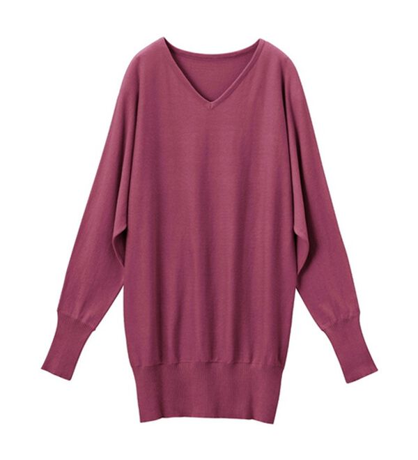Viola e Viola（ヴィオラ エ ヴィオラ）の「【静電気防止】綿１００％Ｖネックドルマンセーター＜Ｍ～４Ｌ＞（ニット・セーター）」｜詳細画像