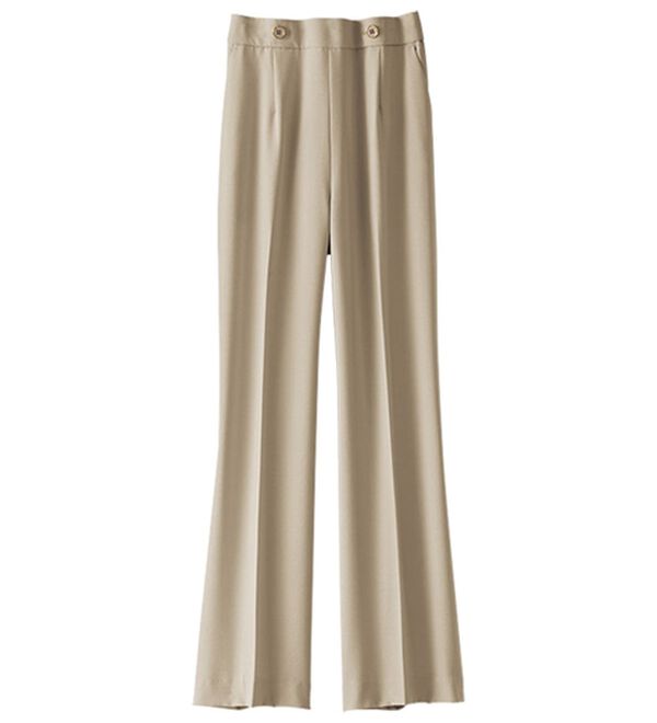 BELLUNA（ベルーナ）の「麻調ストレッチ素材美脚フレアーパンツ（フルレングスパンツ）」｜詳細画像