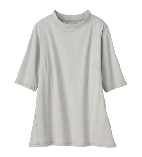 LAVIENNE（ラヴィエンヌ）の「綿１００％サイド切替スタンド衿Ｔシャツ（カットソー）」｜詳細画像