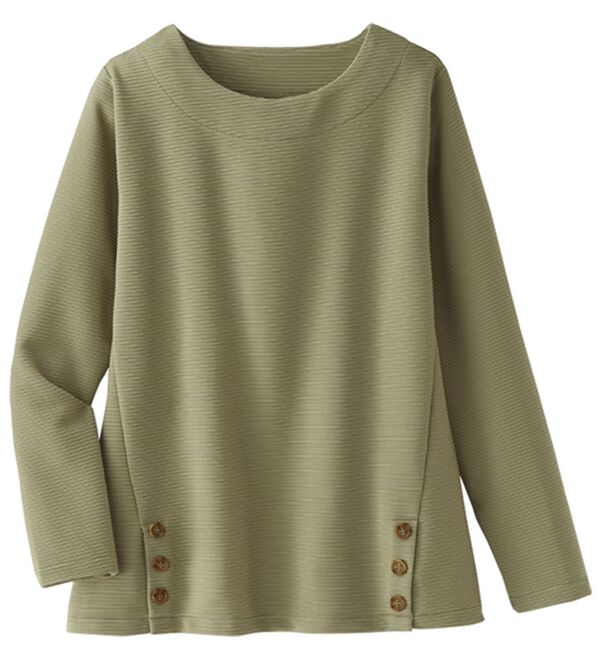 BELLUNA（ベルーナ）の「サイドボタンデザイン立体編地プルオーバー（カットソー）」｜詳細画像